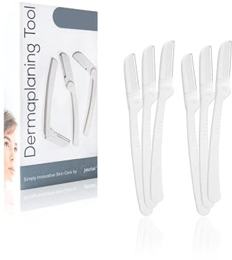 Jasclair Dermaplaning Razor (6 Count) – Face Razors for Women for Peach Fuzz, Eyebrow Shaping & Gentle Exfoliation – At-Home Facial Shaver for Smooth Skin and Flawless Makeup Prep