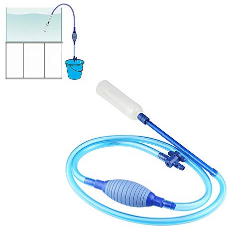 huihuijia Bomba De Agua Mini Bomba De Agua PequeñA Limpiafondos Acuario Limpieza Acuario Bomba De Sifon Electrico Potente para Acuarios Limpieza Acuario Blue
