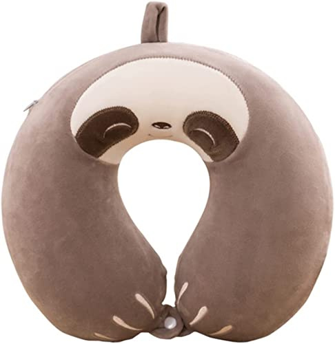 AOOPOO Kinder Reisekissen, Tier Nacken Unterstützung U-förmigen Kissen Plüsch für Flugzeug Zug, Kinder Nackenkissen Kinn & Hals Unterstützung Kissen mit Tier Super Soft Cover Travel Partner