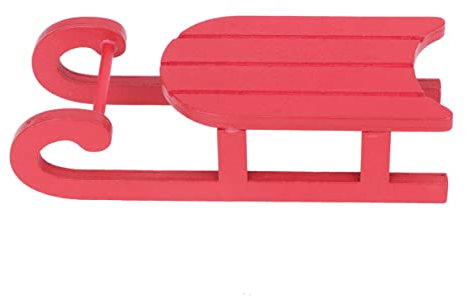 Garneck 2stücke Holz Weihnachtsschlitten Deko Tischschmuck Rot Weihnachtsschmuck Weihnachtliche Holzdekoration Schlitten für Zuhause und Büro