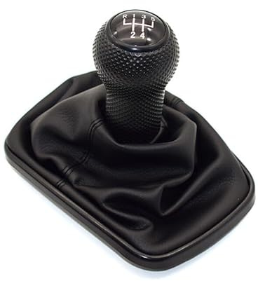 Inovey 5/6 Gang 23Mm Schaltknauf Hebel Schalthebelmanschette Kompatibel Mit Vw Golf 4 Iv Mk4 GTI R32 Jetta 1999-2004 -schwarz -5-Gang