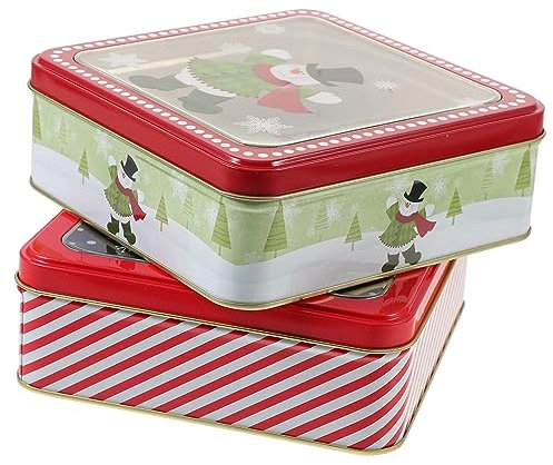 COLLBATH 2St Süßigkeitenglas Weihnachtsplätzchendosen luchbox groß weihnachten keksedose Weihnachtsbedarf Behälter für Weihnachtskekse Weihnachtsplätzchen Dose Keksdose Geschenkbox ältere