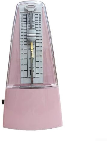 Mechanisches Metronom mit Glocke, einzigartiges konisches Design, geeignet für Psychotherapie, Tanz, transparente Farbe, ideal für Gitarre, Bass, Violine, Klavier (Rosa)