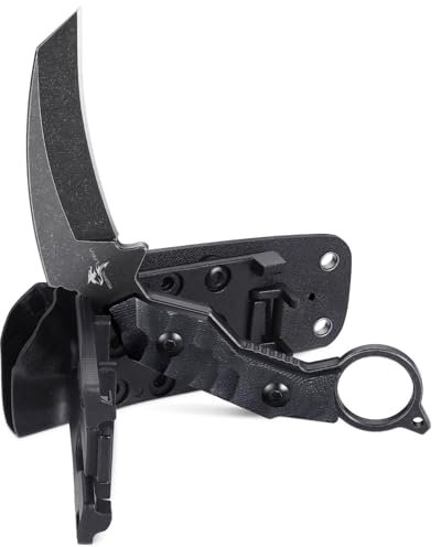 Purple Dragon Outdoor Messer Survival Feststehende Klinge aus D2 Stahl, Full Tang Jagdmesser mit G10 Griff und Kydex Scheide, Scharfes Pilzmesser Taschenmesser Geschenk für Männer