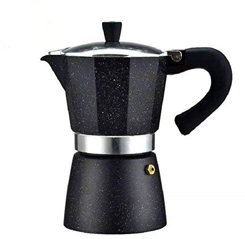 Kaffee-Moka-Kanne, Kaffeemaschine, schwarzes Aluminium, Kaffee-Moka-Kanne, Maschine, Latte, Mokka, 6 Tassen, Perkolator, Topf-Werkzeuge, Filter, schwarze Moka-Kanne (schwarze Moka-Kanne) Interesting