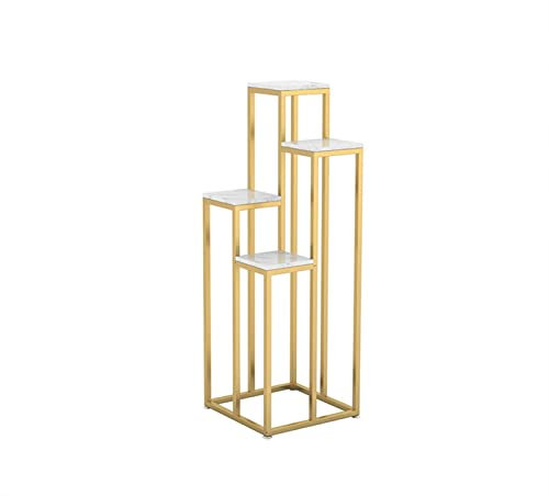 pflanzenständer, blumenstand, blumenstander Blumenregal pflanzenhocker pflanzentopf blumentopf hoch indoor holz seule Garten Blumentreppen Pflanzentreppe Ablagen deko gold metall weiß schwar