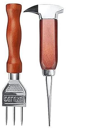 Eispickel-Set mit Holzgriff - Perfekt für Bars und Barkeeper - Ice Crusher und Zange Kit - Bestes Schnitzwerkzeug für Cocktails und Getränke