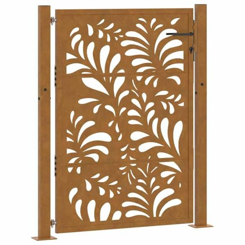 vidaXL Trädgårdsgrind 100x150 cm väderbeständig stålvågdesign