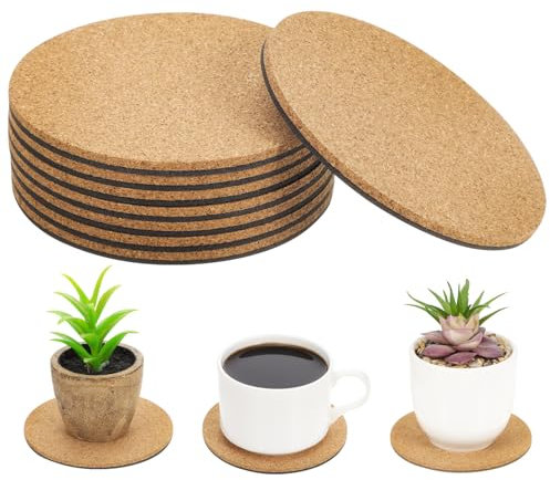 Happyyami 8piezas Posavasos De Corcho De Doble Cara para y De Absorbentes y Antideslizantes Accesorios para Interiores Salvamanteles Decorativos