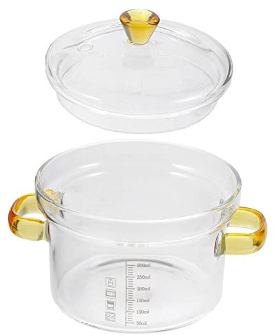 LAPYAPPE Hitzebeständiger Glasschüssel Mit Deckel Klare Glas-suppe Dampf-schale Mit Doppelgriffen Mikrowellengeeignet Zum Dünsten Von Eiern Und Babynahrung