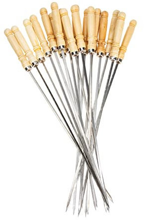 Brochettes en Acier Inoxydable 18 Pièces pour Barbecue et Camping
