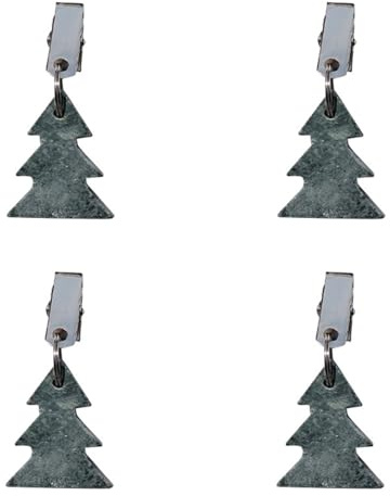 4 x schwere Marmor-Tischdeckenbeschwerer, praktische und stilvolle Anker, Weihnachtsbaum-Form, Tischdecken-Clips, Marmor-Tischdeckenbeschwerer
