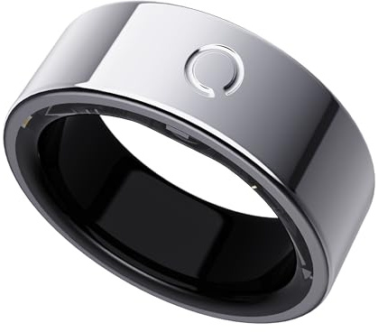 O Ring Smart Ring Herren Damen,Fitness Ring Tracker mit 8–10 Tagen Akkulaufzeit, Schlafüberwachung-Stress-Herzfrequenz-SpO2 Tracker, keine Abonnementgebühren,kompatibel mit iOS & Android,Silber -8
