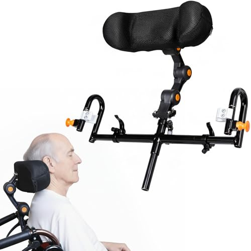 Verstellbare Rollstuhl Kopfstütze – Ergonomische Nackenstütz Kopfkisse für Senioren und Menschen mit Behinderung, Höhenverstellbar 36-49 cm, Breitenverstellbar 30-60 cm, für Universell Rollstühle