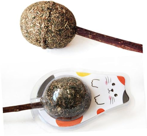 DOITOOL 2 STÜCK Katzenminze Lutscher Kausticks Katzen Zahnreinigung mit Polygonum Essbar Gesund Braun für Kleine und Mittelgroße Katzen zum Kauen