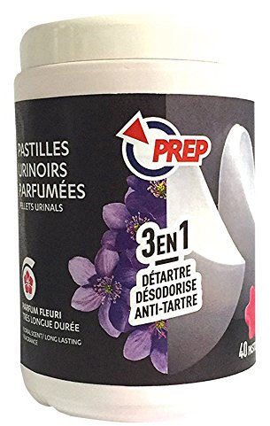 PREP - Nettoyant Pastilles Urinoir Fresh'40 Fleuri - Nettoie, Détartre & Désodorise - Sans Paradichlorobenzène - Fabrication Française - 40 Pastilles Parfumées
