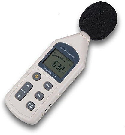 RGBS LCD Digital Sound Level Meter Noise Monitor Measuring Instrument Decibel Monitoring Logger Tester LCD A/C FAST/SLOW DB Screen 30-130dB