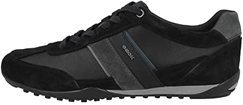 Geox Homme U Wells C Sneakers, Black/Dk Jeans, 43 EU