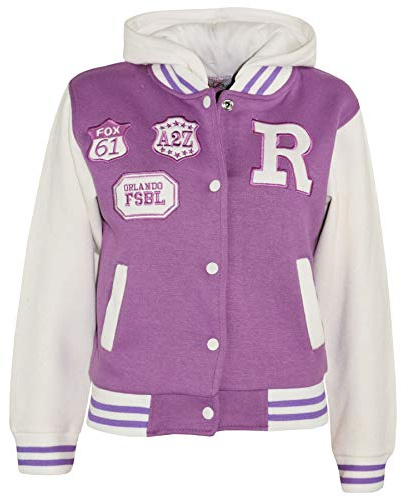 A2Z 4 Kids Filles Baseball Capuche Lilas R Mode NYC/Fox - B.B Lilac_7-8