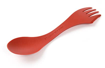 Light My Fire Spork Original Campingbesteck - Outdoor Besteck to Go - 17cm BPA Frei Bio Plastik Besteck für Unterwegs - Rot - Wiederverwendbares Besteck zum Mitnehmen - Outdoor Göffel mit Messer