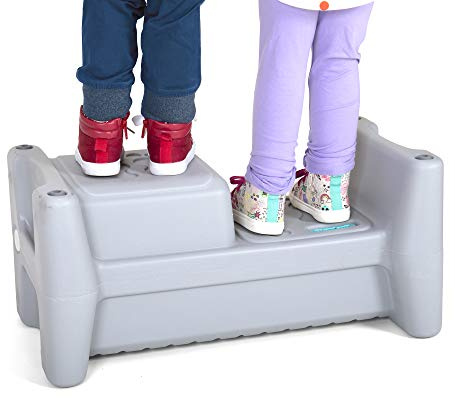 Simplay3 Sibling Step Stool, Lightweight and Non-Slip Step Stool for Kids, Multi-Level Height (Gray)