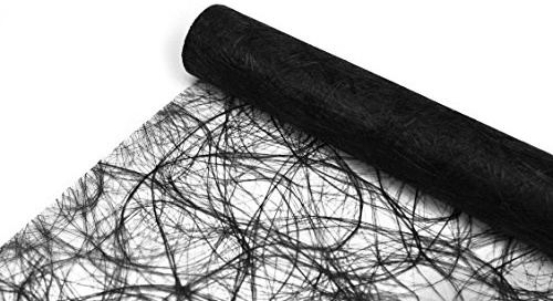 DEKOMARKET Sizoweb® Tischband Tischläufer Tischdecke 5 Meter lang, 30 cm breit (schwarz)
