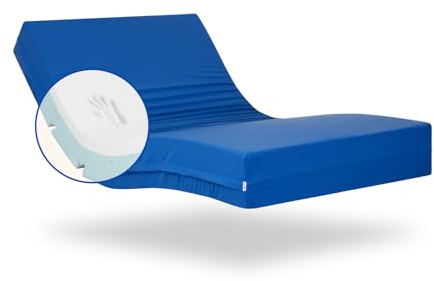 Geriafy - Memoryschaum-Matratze Professional V3, 15 cm hoch | Wasserdichter Bezug | Geeignet für elektrisch verstellbare Lattenroste (90x200 cm), Blau