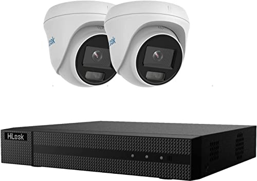 Hilook CCTV Camera System, 5MP IP Cameras with Colour Night Vision (from 2 to 4 Cameras), 4 Channel 8MP NVR, Pre-installed HDD (From 500GB to 10 TB) (2, 1 TB)