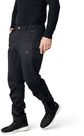 DANISH ENDURANCE Pantalon Softshell Homme, Coupe-Vent, Déperlant, Genoux Articulés, Respirant, Noir, XXL
