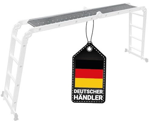 𝐂𝐑𝐀𝐅𝐓𝐅𝐔𝐋𝐋 Arbeitsplattform für Mehrzweckleiter CF-104A | 𝟑 𝐉𝐀𝐇𝐑𝐄 𝐆𝐀𝐑𝐀𝐍𝐓𝐈𝐄 - 195 x 30 x 3 cm - Leiter - Gelenkleiter - Leitergerüst (Plattform 4x4 Sprossen)