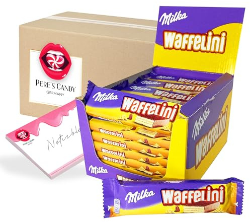 Milka Waffelini MILK - Waffelriegel mit Crèmefüllung überzogen mit Alpenmilch Schokolade - 35 Riegel à 31g