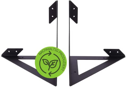 Gorillz Wearer Regalträger I 2 Regalstützen 175x175mm in Schwarz I Geeignet für Wandregale für zusätzlichen Stauraum I Nutzbar als Bücherregal I Aus hochwertigem Metall I Inklusive Montagematerial