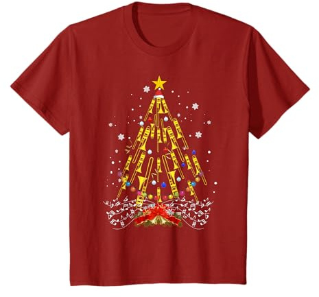 Posaune Weihnachtsbaum Lustiger Weihnachts-Musikliebhaber T-Shirt
