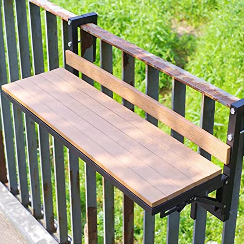 DTVEW Klappbarer Hängetisch Balkonhängetisch Hängender, Decktisch Platz Sparen Balkontisch für Terrasse, Garten (Color : Railing Width 3-10.5cm, Size : 100x25cm)