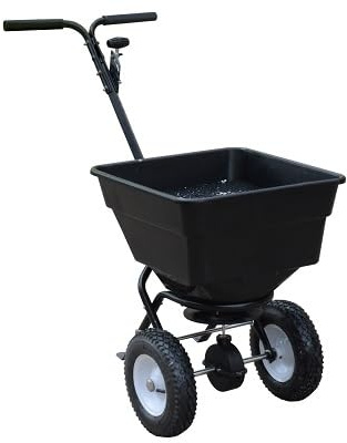 Glasdon Icemaster™ Épandeur de sel Manuel de 50 litres, Grand épandeur de Gravier à roulettes pour la Neige et l'hiver dans Les écoles, Les Entreprises, sur Les trottoirs, Les allées et Les pelouses