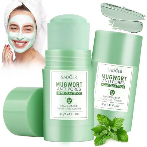 2 PACK Grüner Tee Maske Stick, porenlose Deep Cleanse Mask Stick mit grünem Tee Extrakt für die Reinigung, Befeuchtung, Removes Blackheads for All Skin Types