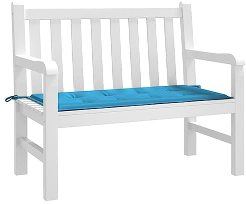 FOZICV Bankauflage Blau 100x50x3 cm Wasserdicht Stoff Sitzkissen Universellen Design Gartenbank-Auflage Dekorative Funktion Außenbereich Sitzpolster Witterungsbeständig