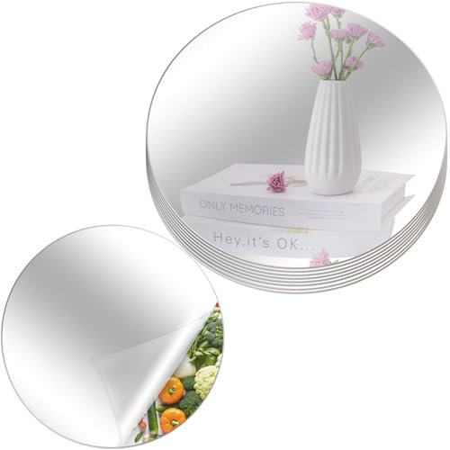 MixTeach Runde Spiegel für Tafelaufsätze, 30,5 cm, runde Spiegeltabletts, Hochzeits-Mittelstücke für Tische, 2 mm Dicke, Nicht-Glas-Acryl-Spiegelplatte für Zuhause, Wanddekoration, Hochzeitstisch,