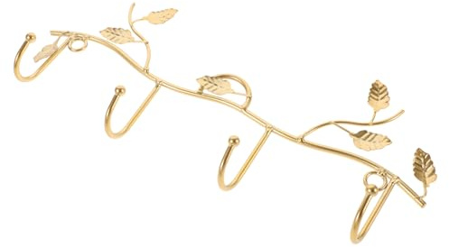 UKCOCO Multifunktionaler Wandhaken aus Robustem Eisen Goldfarbener Kleiderbügel für Zuhause Badezimmer und Flur Nordischer Stil Einfache Wandmontage