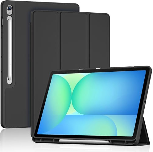 ProCase Funda Compatible con Samsung Galaxy Tab S10 FE+ / S10 FE Plus 13.1 Pulgadas 2025 (SM-X620/ X626/ X626B), Carcasa Híbrida con Soporte para S Pen, Auto Sueño/Activación –Negro