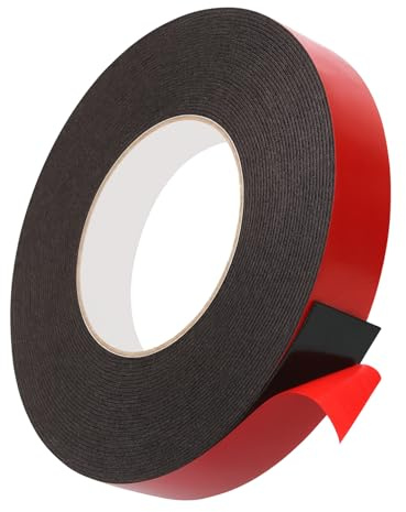 Binlava Doppelseitiges Klebeband Extra Stark, Montageklebeband Outdoor | Wasserdicht und Hochtemperaturbeständig Schaumstoffband für Wand, Auto, LED Streifen Leuchten, Heimdekoration und Bürodekor