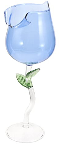 VINTORKY Bicchiere Da Vino Trasparente Con Gambe Forma Di Fiore Per Contenere Bevande Caramelle o Decorazioni Per Vino Cocktail e Esposizioni Creative