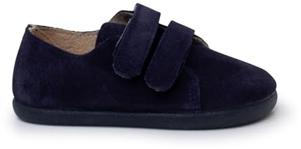 Pisamonas Barfotaskor I Mocka Med Dubbel Kardborreband Size 22 Color Marinblå