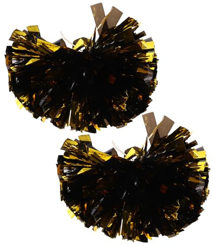 Gatuida 2 Pezzi Pompon Metallici per Cheerleading Pompon da Cheerleader Portatili Fiori Lucidi da Mano Accessori per Cheerleader Shaker per esibizioni Sportive a Scuola
