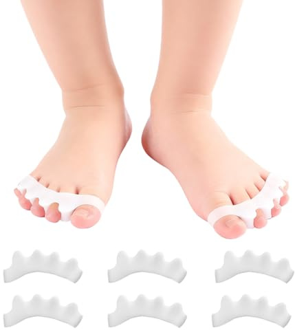KEPYATI 6 Pezzi Separatore Dita Piede, Distanziatore Dita Piedi Per Dita Sovrapposte Di Uomini E Donne, Per Il Sollievo Dal Dolore Dell’Alluce Valgo,Adatto Per Uomini E Donne (Taglia Bambino)