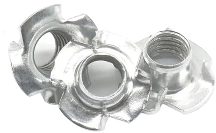 Dado a T a 4 punte 30 pezzi M4 M5 M6 M8 M10 a quattro griffe Dado for altoparlante a T con inserto a punte cieche Mobili in legno(M6)