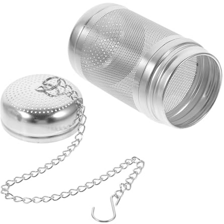 Toyvian Infuseur à Épices Acier Inoxydable Passoire à Thé Portable avec Maille Fine et Crochet Long Filtre Réutilisable pour Cuisine pour Bouillons et Assaisonnements