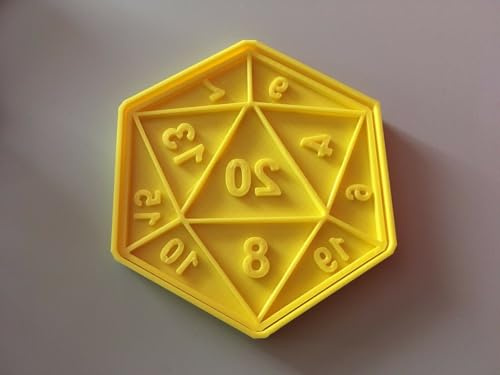 3D Printed Cookie Dough Cutter Biscuit Stamp D20 dice