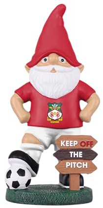 FOCO Officially Licensed Wrexham AFC Keep Off The Pitch Football Garden Gnome