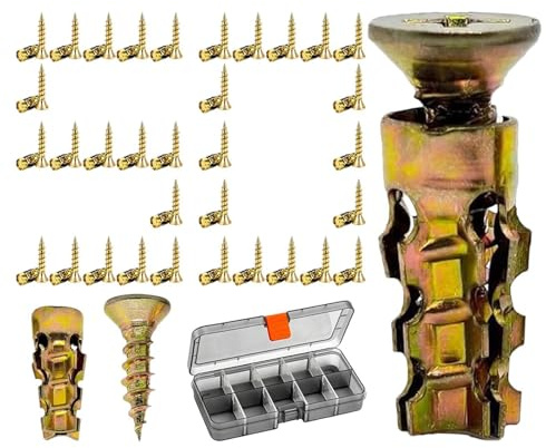 Viti espansibili per legno | Dado metallico ad espansione corta - Vite Riparazione Cerniera,Per fori porta mobili, montaggio mobili, installazione muro a secco, fai da te